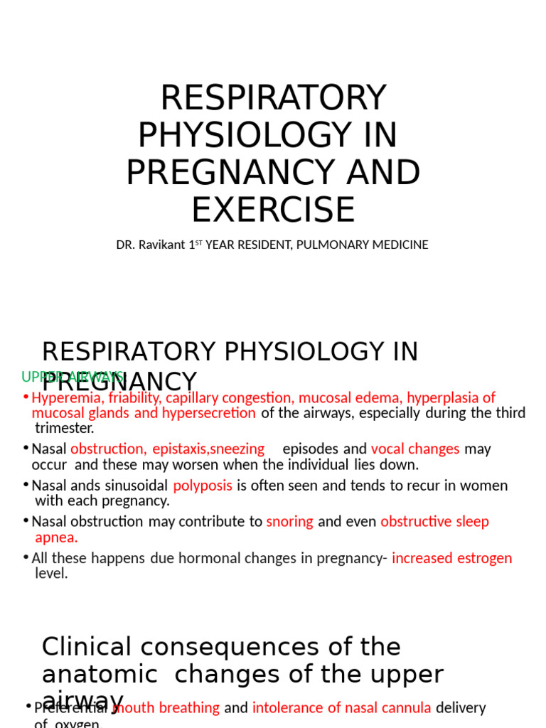 Respiratory Physiology in Pregnancy and Pregnancy | PDF | Breathing ...