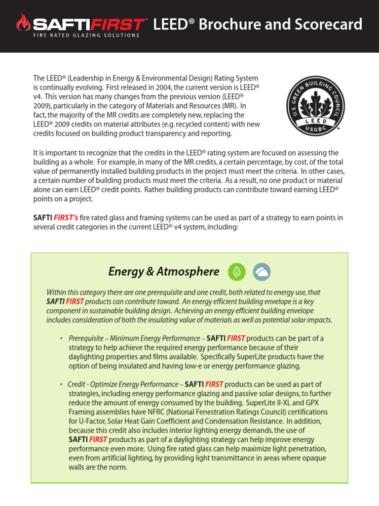 LEED v4 Fire Rated Glass Benefits | PDF | Green Building | Water