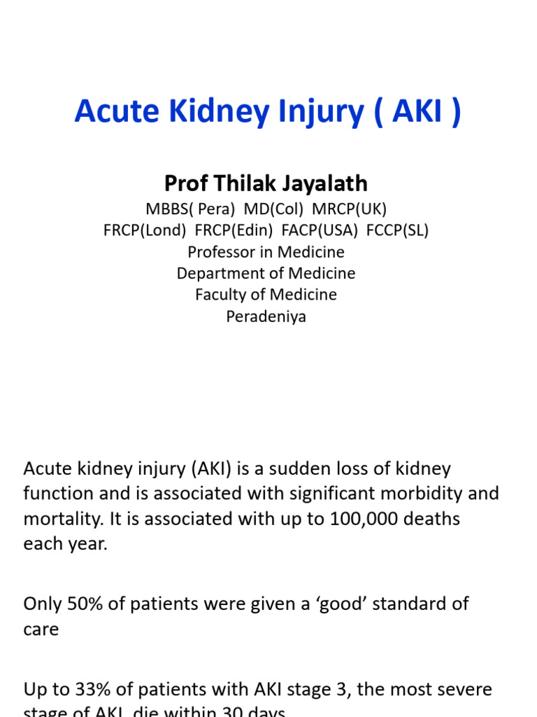 Understanding Acute Kidney Injury (AKI) | PDF | Kidney | Creatinine