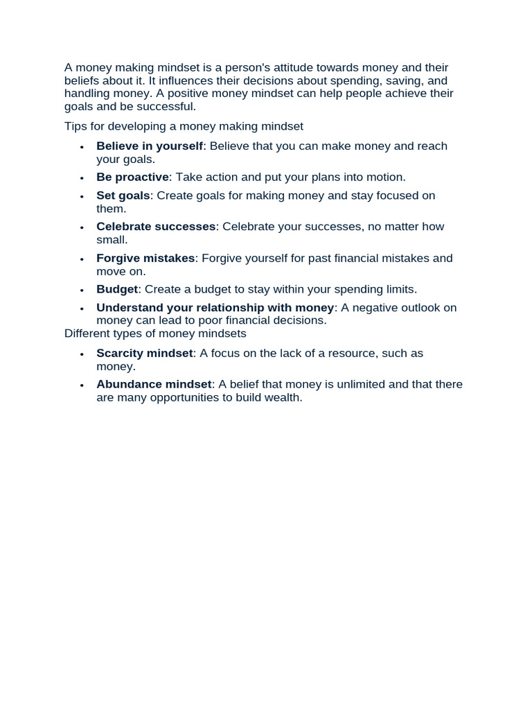 Fry99Com'S "Money Making" Mindset: The Secret To Unstoppable Success - 4b4b26i