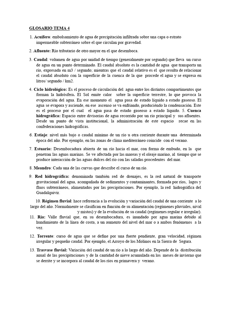 Glosario de Términos Fluviales | PDF | Río | Agua