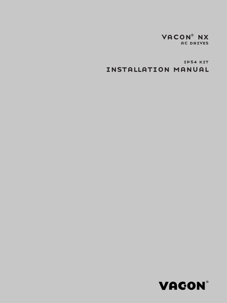 Vacon NX IP54 Kit Installation Manual | PDF | Manufactured Goods ...