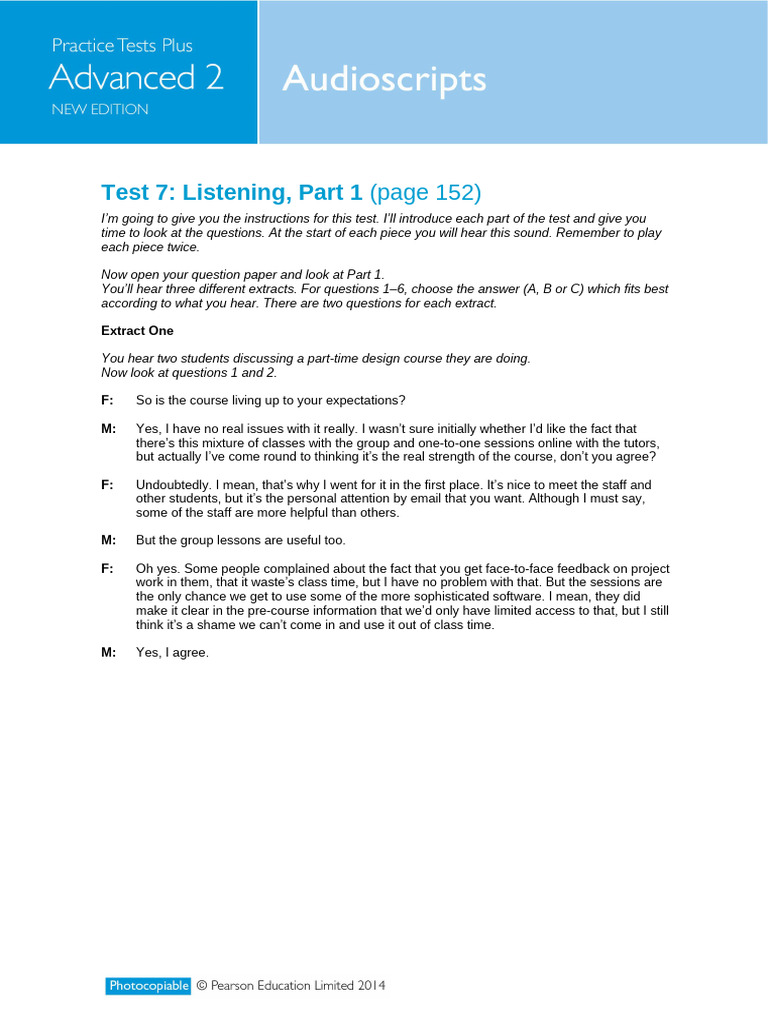 Test 7 Audioscripts | PDF | Birds | Kayak