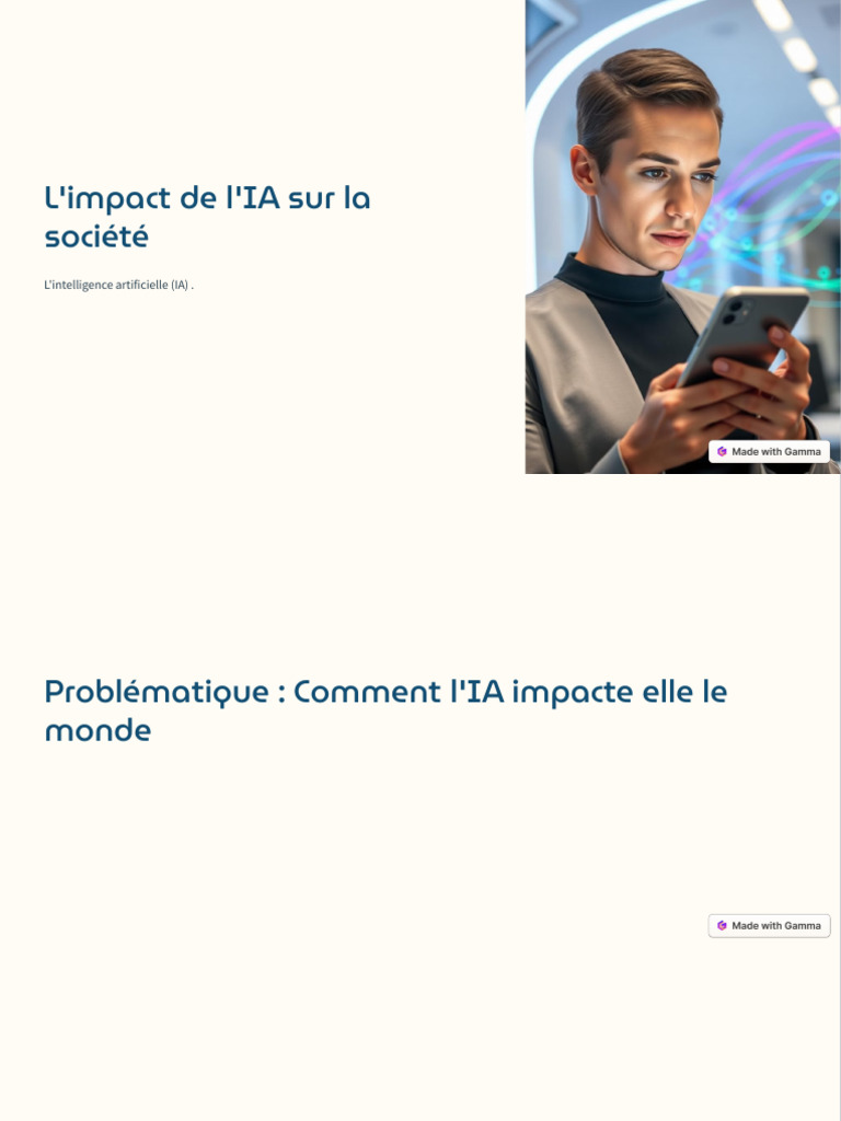 Impact de l'IA sur la société moderne | PDF | Intelligence artificielle ...