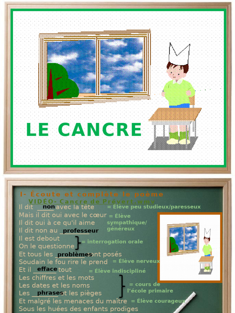 Poème et Dessin : Le Cancre de Prévert | PDF