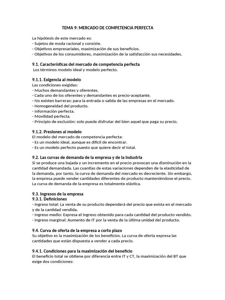 Mercado de Competencia Perfecta: Claves y Características | PDF ...