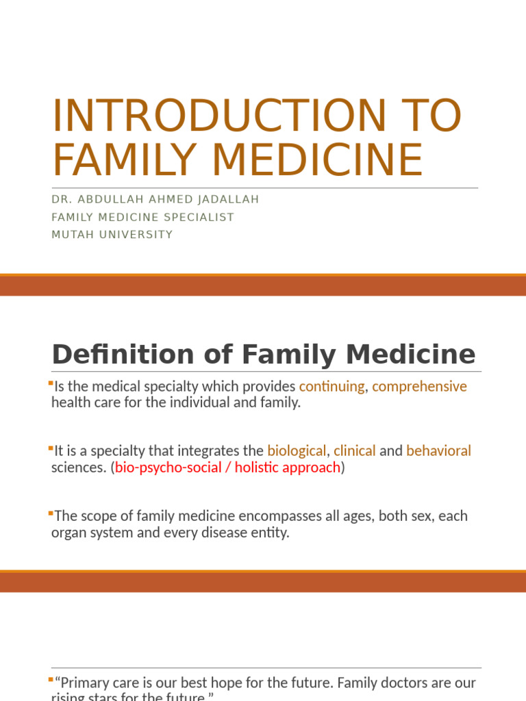 Overview of Family Medicine Principles | PDF | Family Medicine | Physician