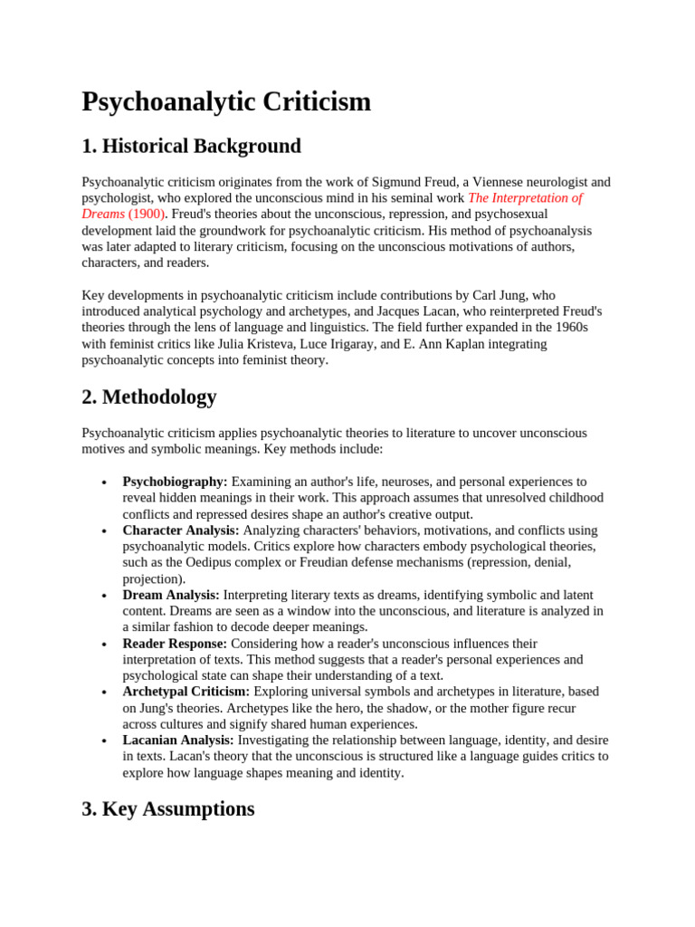 Understanding Psychoanalytic Criticism | PDF | Id | Psychoanalysis