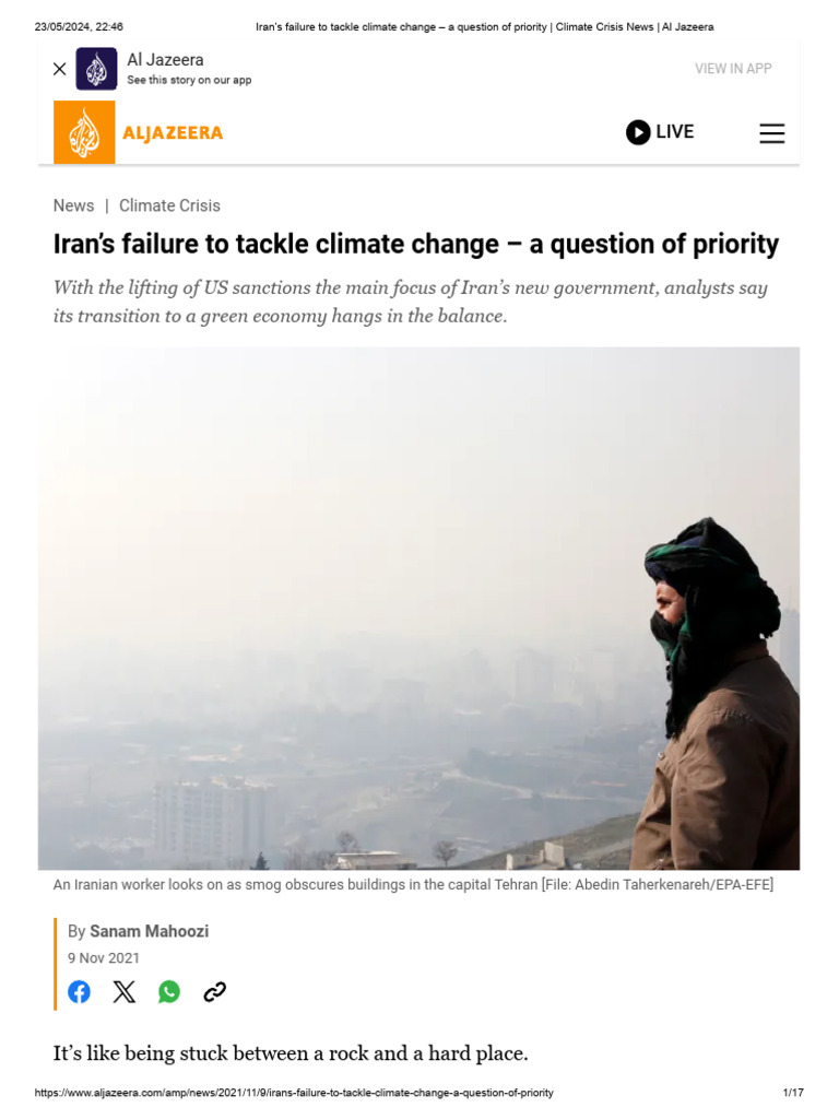 Iran's Failure To Tackle Climate Change - A Question of Priority ...