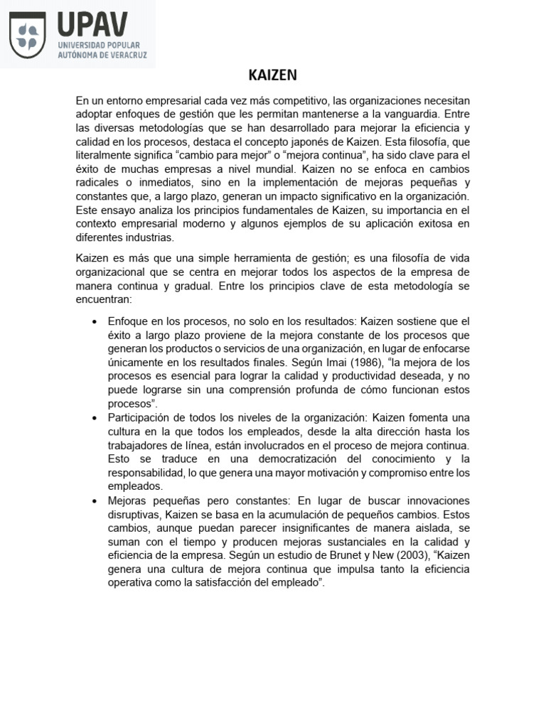 KAIZEN | PDF | Six Sigma | Lean Manufacturing