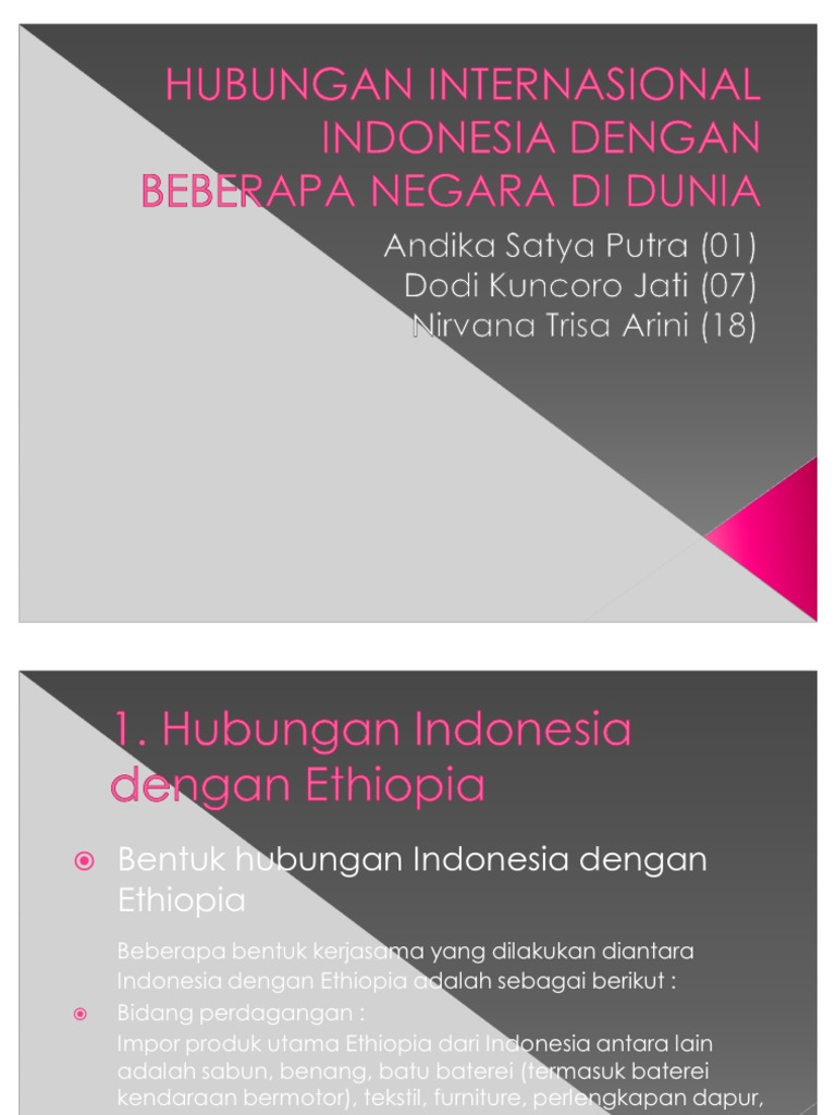 Hubungan Internasional Indonesia Dengan Beberapa Negara Di Dunia