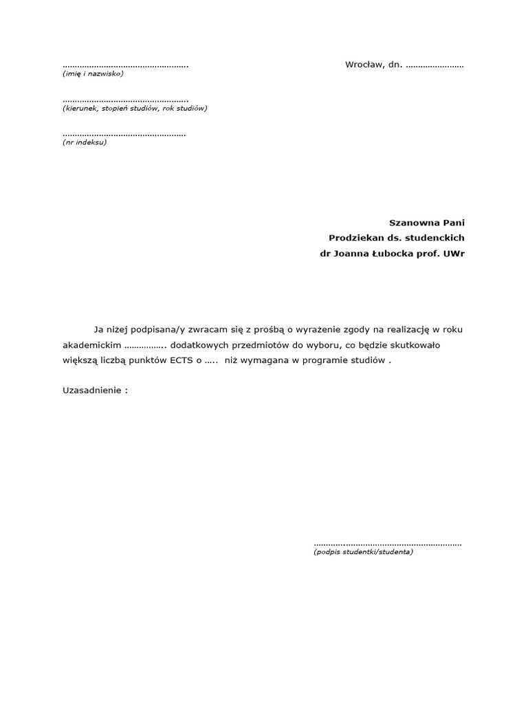 Podanie Wzor | PDF