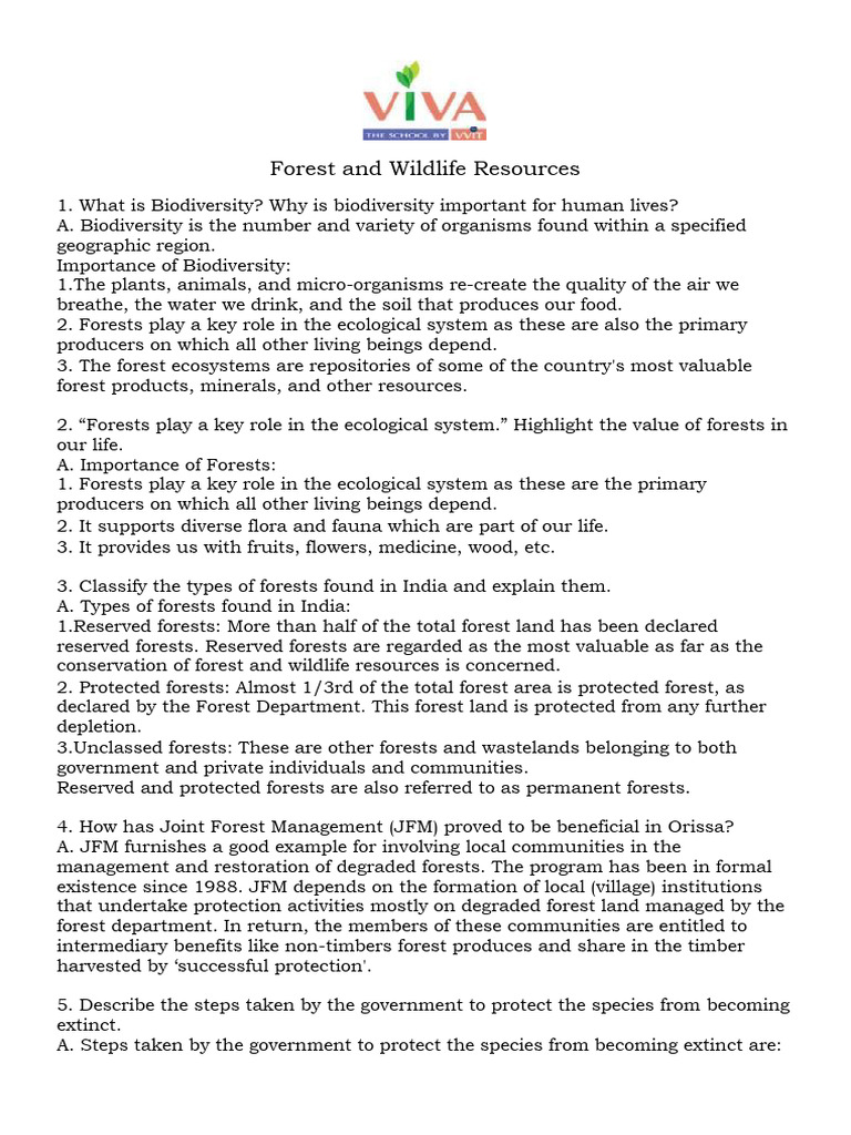Importance of Forests and Biodiversity | PDF | Forests | Ecosystem