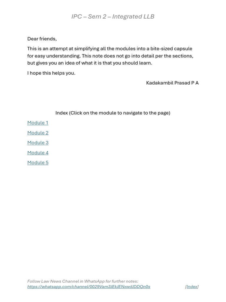 IPC Overview for Integrated LLB Sem 2 | PDF | Aiding And Abetting ...