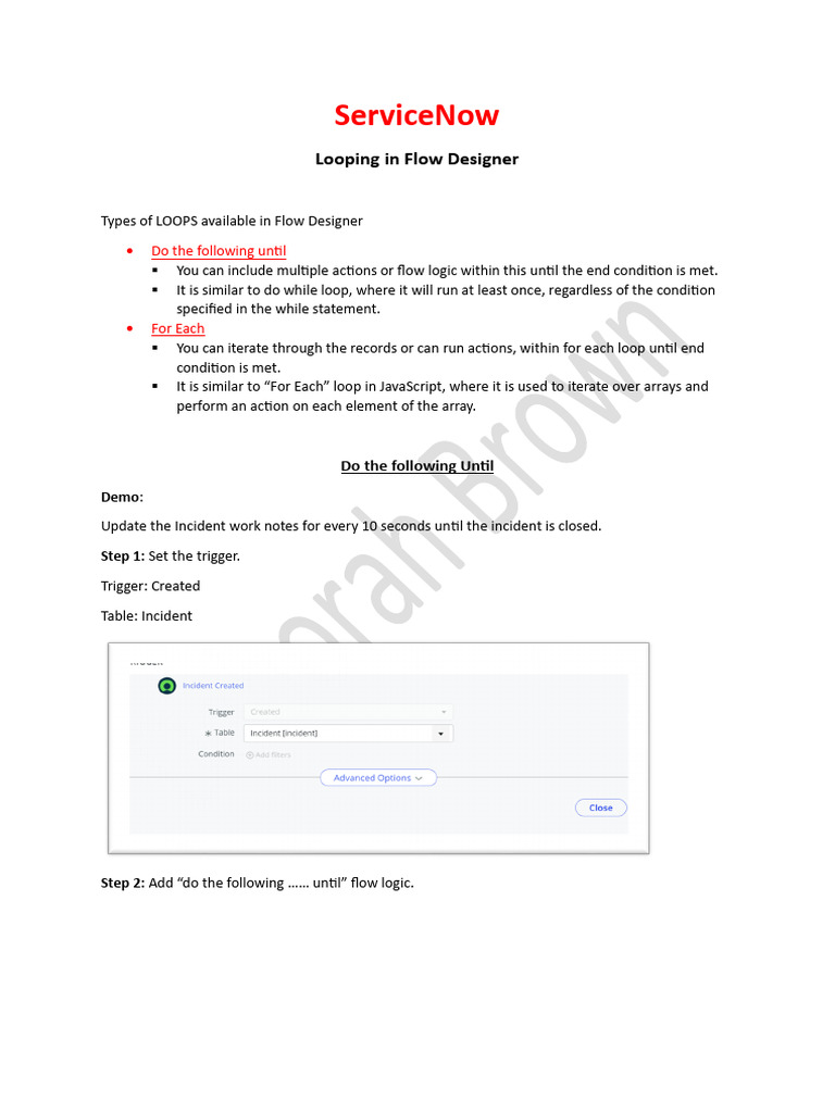 Looping in Flow Designer | PDF