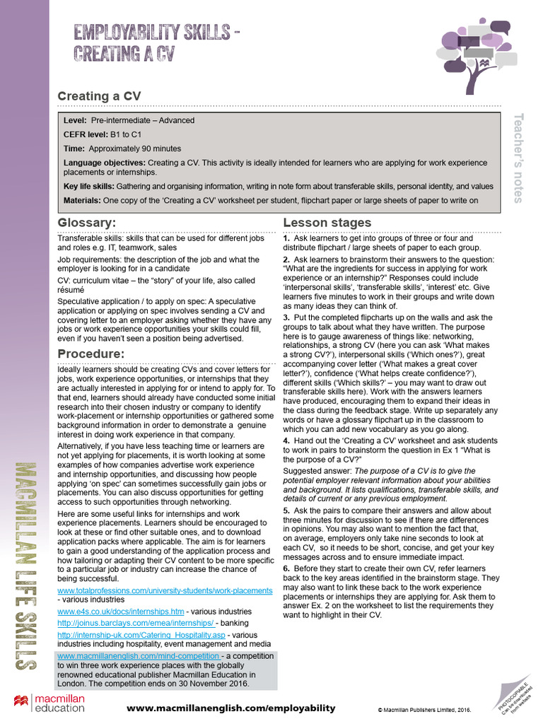CV Creation Guide for Job Seekers | PDF | Résumé | Human Communication
