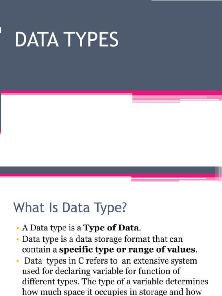 Data Types in C | PDF