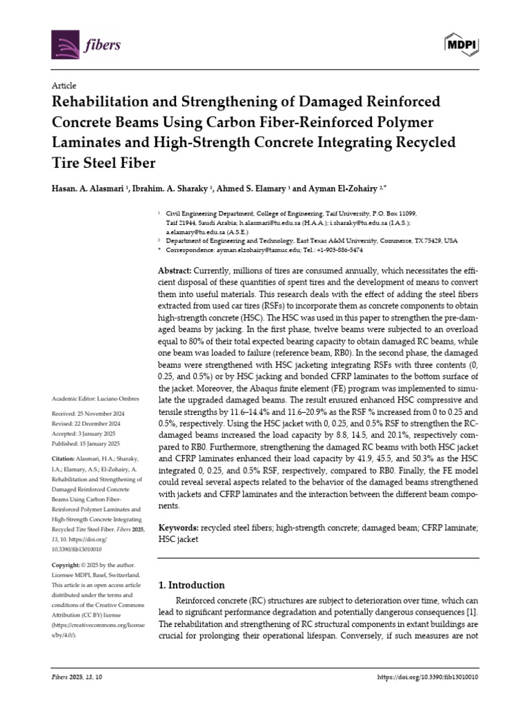 2025 Rehabilitation and Strengthening of Damaged Reinforced Concrete