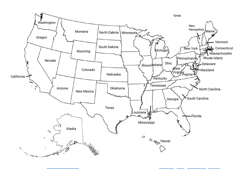 Printable Map of the United States - 1