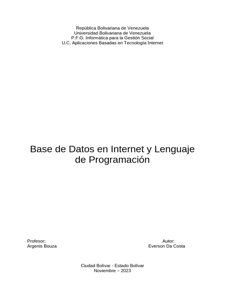 Base de Datos en Programacion | PDF | Php | Mi sql