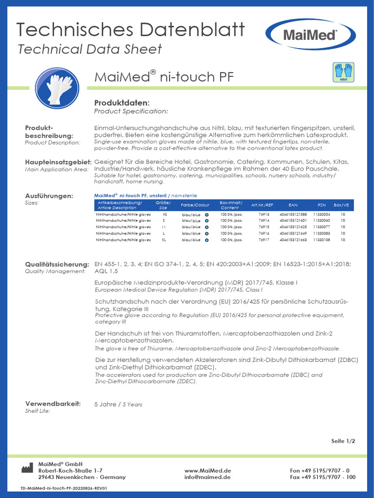 Maimed Ni Touch PF 76915 | PDF