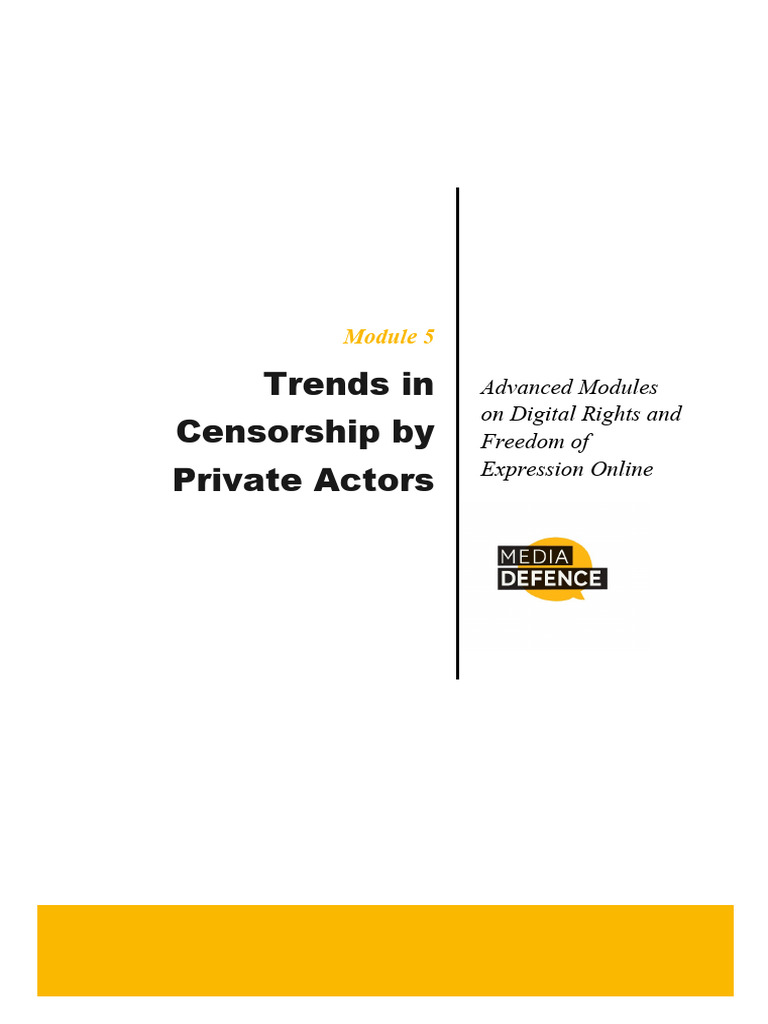 Module 5 Trends in Censorship by Private Actors 2024 | PDF | Net ...