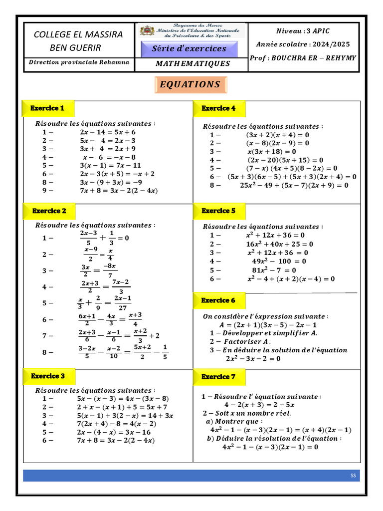 Equations 3ac Massira 1 Pdf