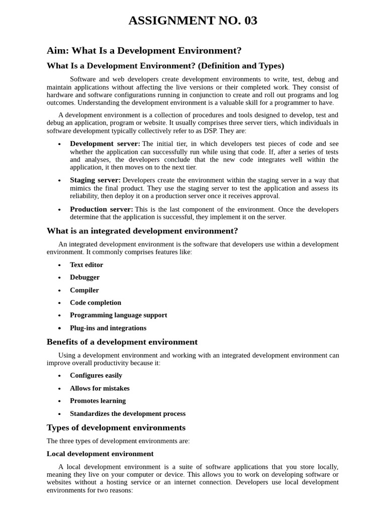 Understanding Development Environments | PDF | Cloud Computing ...