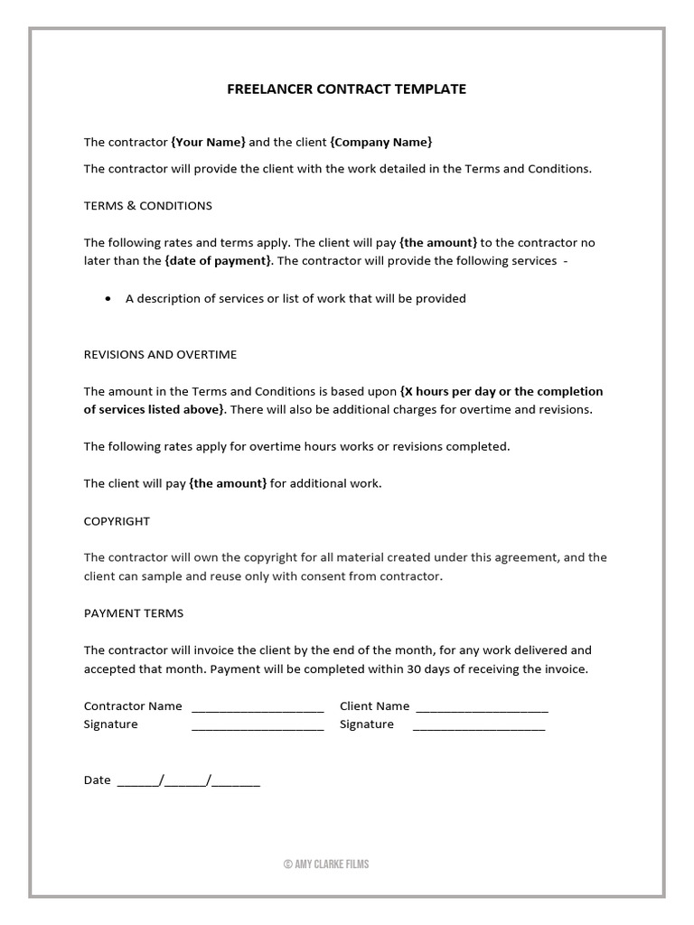 Freelancer+Contract+Template+-+PDF | PDF