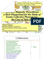 Michael Gingras- Frustrated magnetic pyrochlores- a rich playground for the study of exotic collective phenomena
