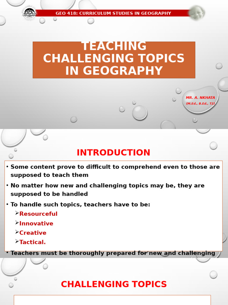 Teaching Challenging Geography Topics | PDF | Human Communication ...