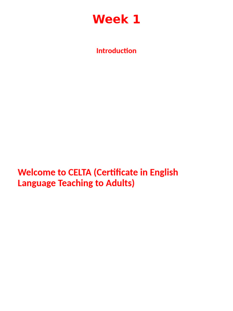 CELTA Course Overview and Benefits | PDF | English As A Second Or ...