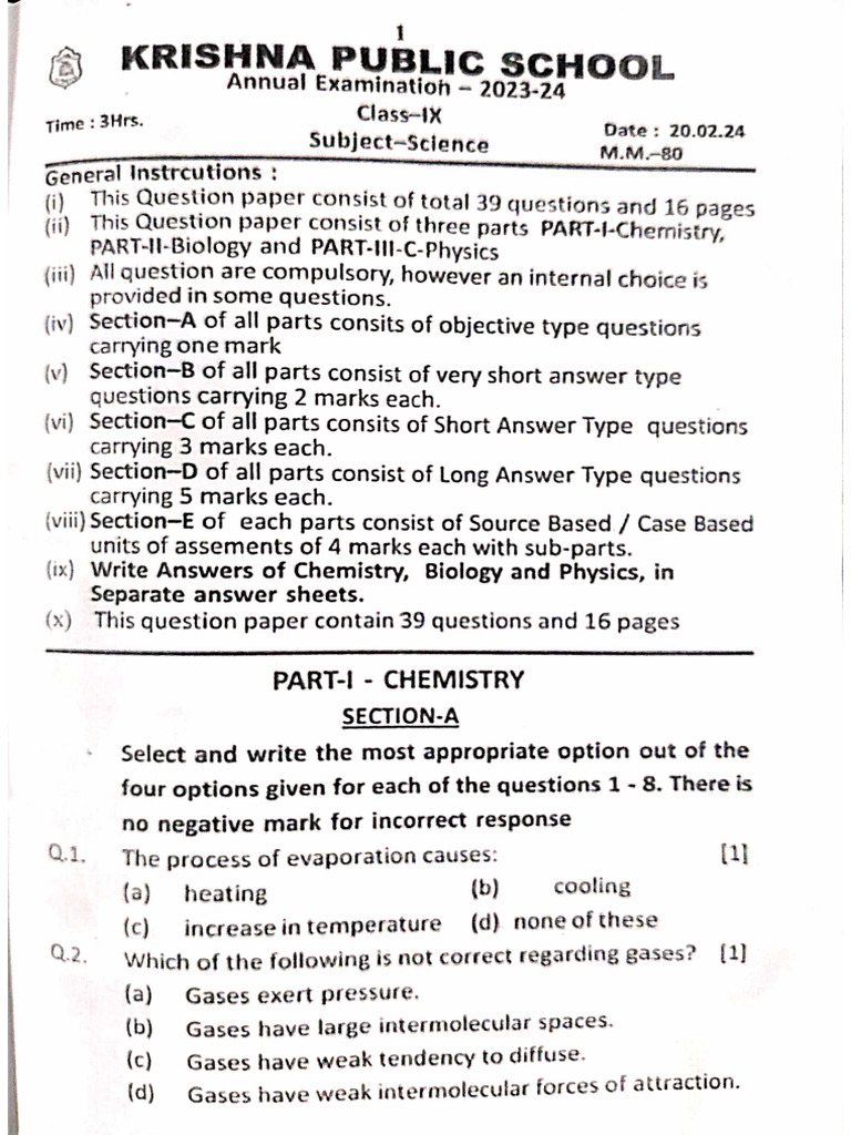 Annual IX Science 23-24 | PDF