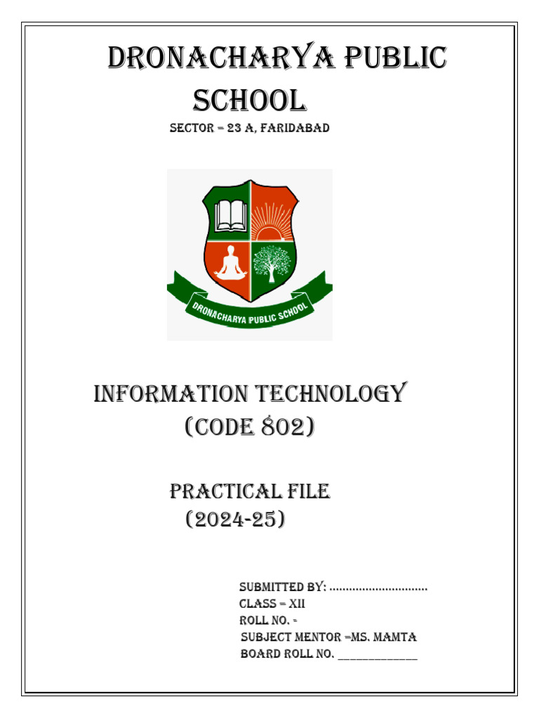 IT Practical File for Class XII 2024-25 | PDF | 64 Bit Computing ...
