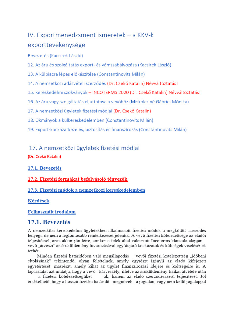 Fizetési Módok CsekőK (Könyvrészlet) | PDF