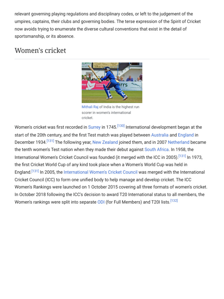 Cricket - Wikipedia | PDF