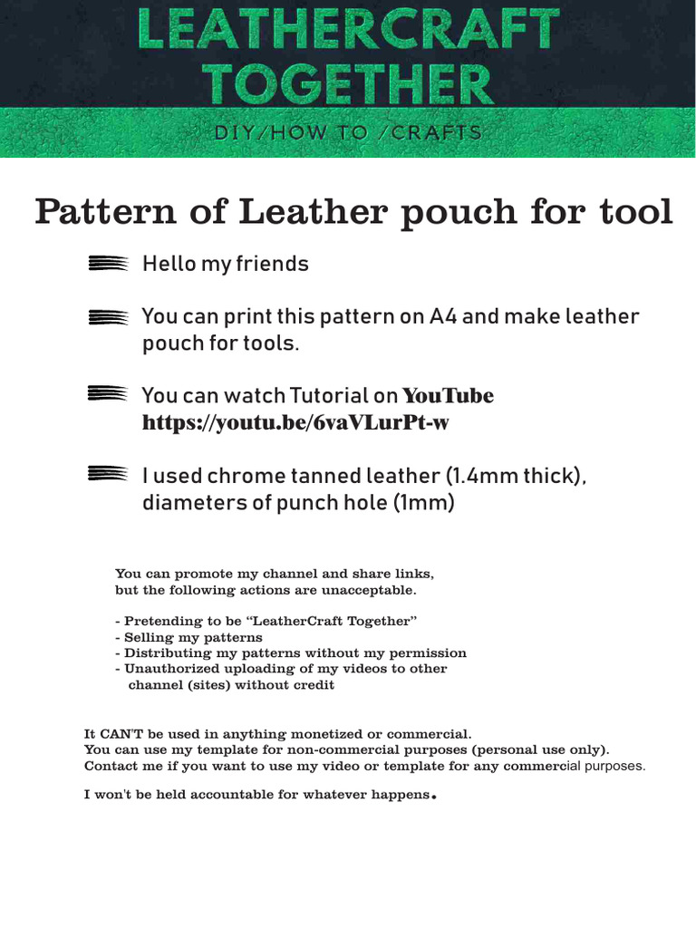 Free Leather Pouch Pattern PDF | PDF