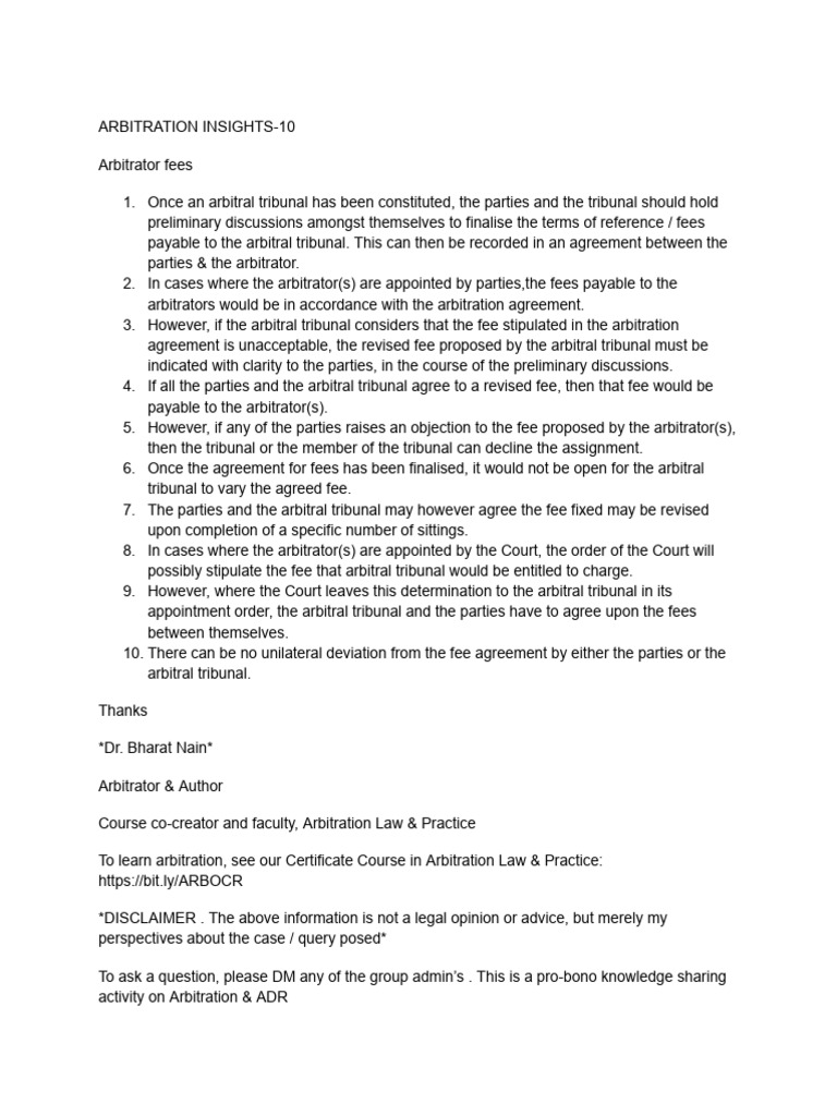 Very Useful Arbitration Notes | PDF
