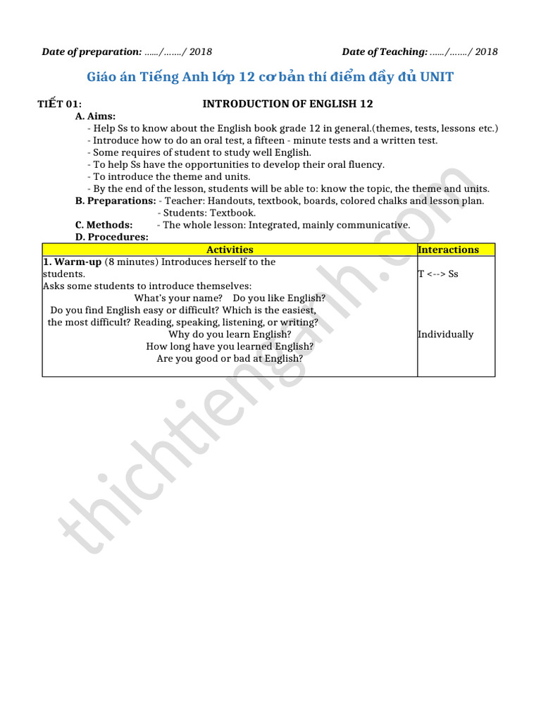 English 12 Lesson Plans Overview | PDF | Noun | Vocabulary