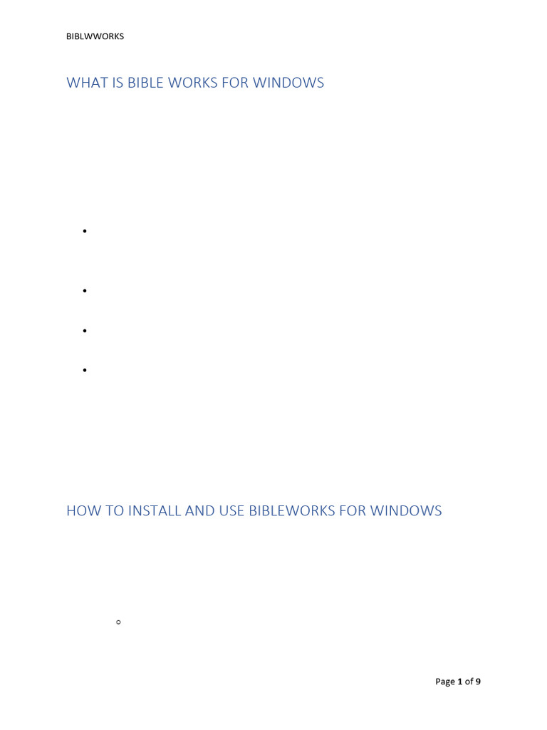 BibleWorks Software Overview and Guide | PDF | Bible | Microsoft Windows