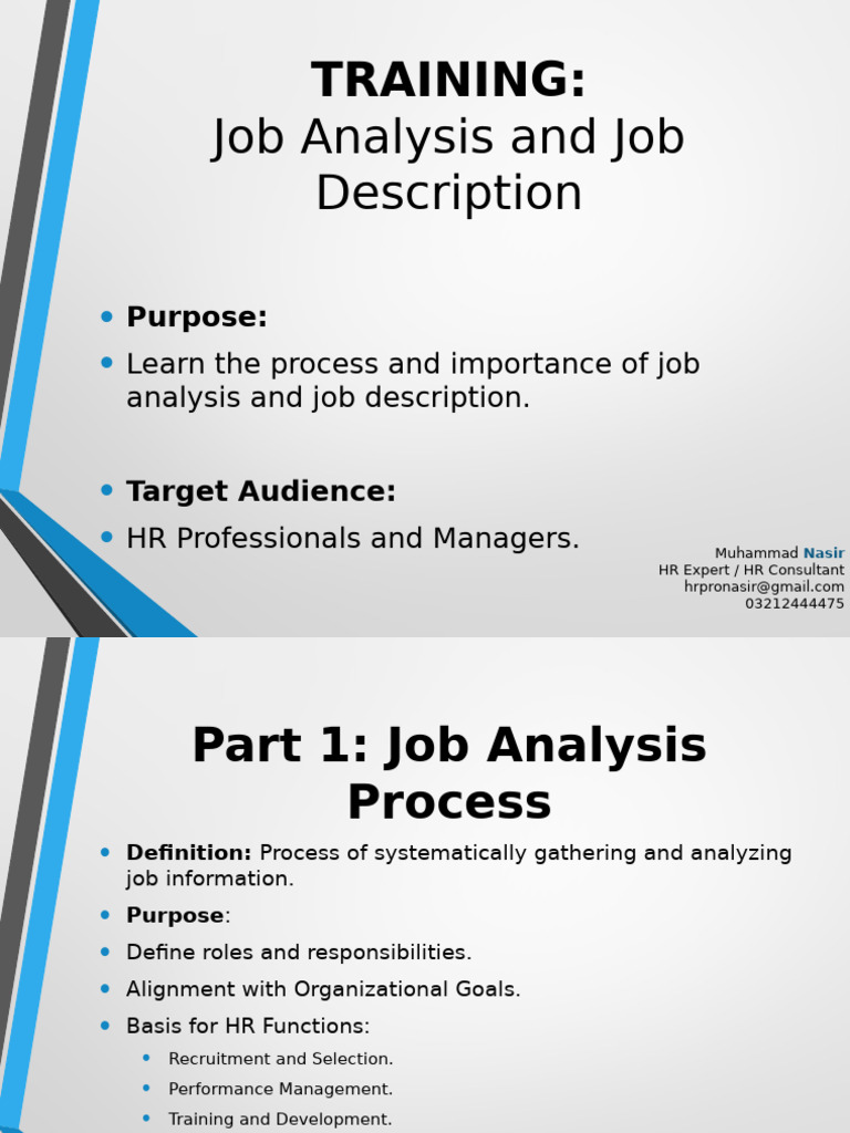 Job Analysis and Description Guide | PDF | Industrial And ...