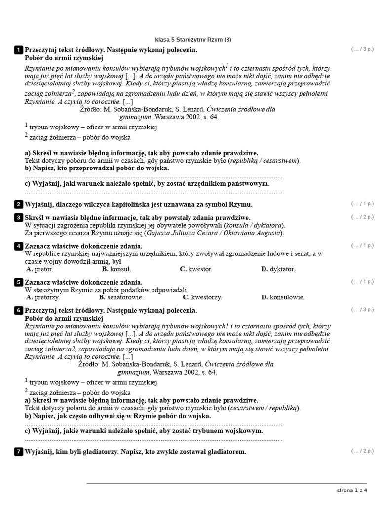 Starozytny Rzym Klasa 5 klasa-5-Starozytny-Rzym-3 | PDF