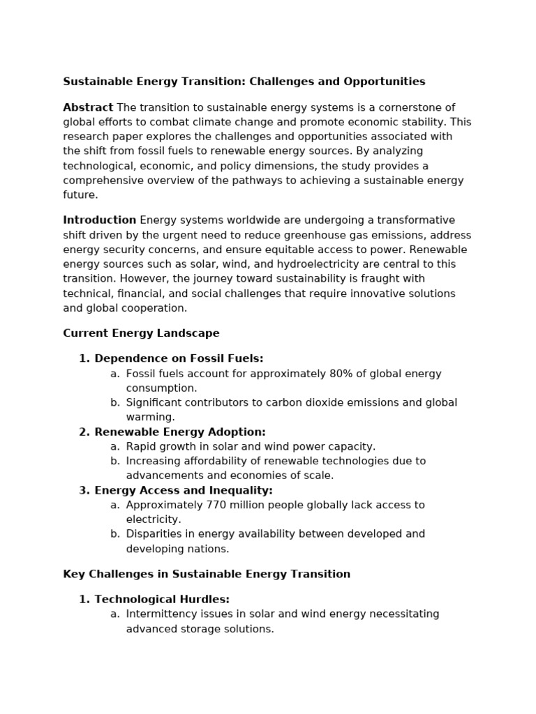 Sustainable Energy Transition Insights | PDF | Sustainable Energy ...