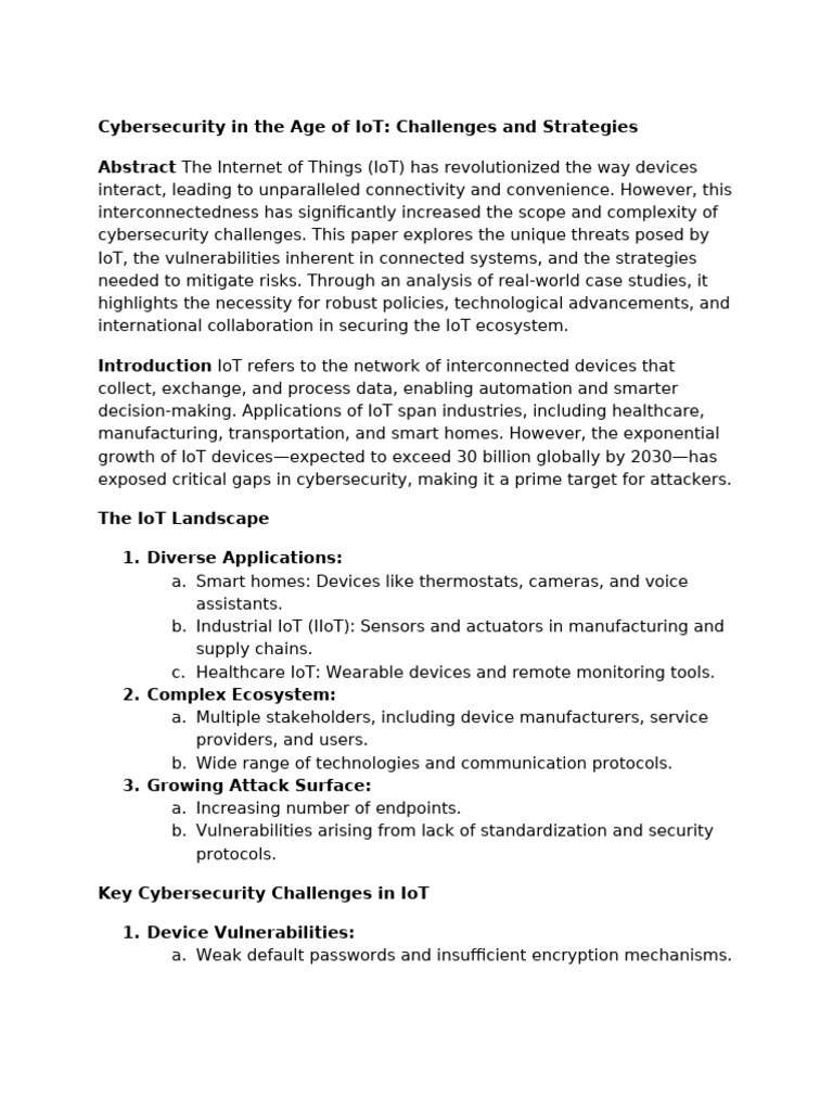 IoT Cybersecurity: Challenges & Solutions | PDF | Internet Of Things ...