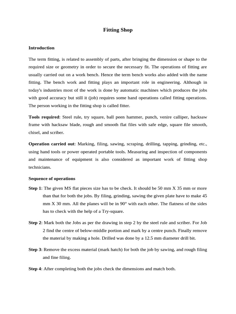 Fitting Shop Basics for Engineers | PDF