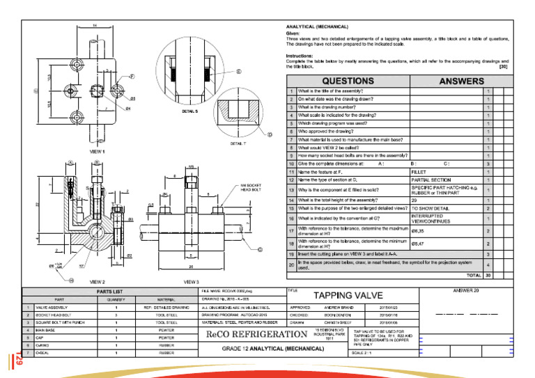 Gr12 Mechanical Analytical Task 1 | PDF