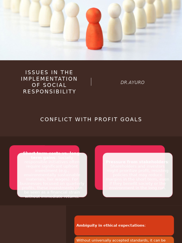 ISSUES IN THE IMPLEMENTATION of SOCIAL RESPONSIBILITY | PDF ...