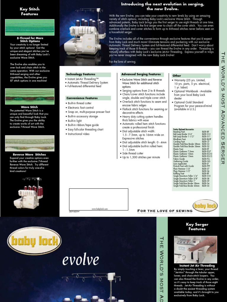 Baby Lock Evolver Serger | PDF | Textiles | Sewing