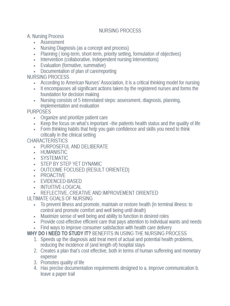 Nursing Process | PDF | Medical Diagnosis | Nursing