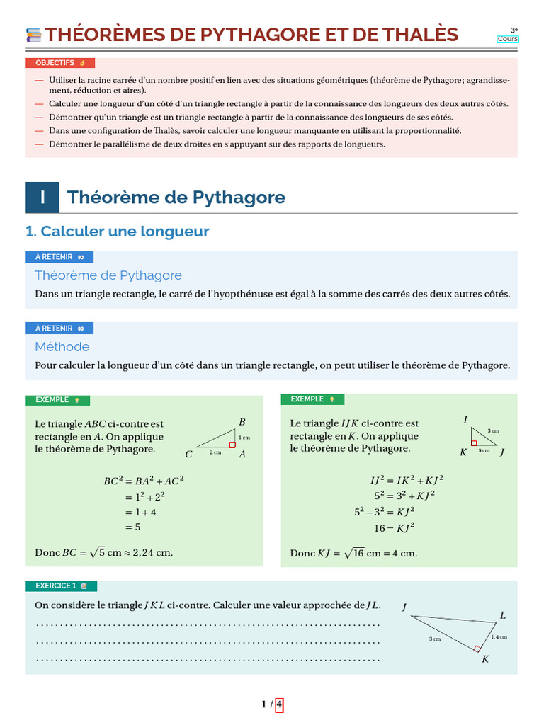 Pythagore et Thalès en 3ème | PDF | Triangle | Géométrie euclidienne